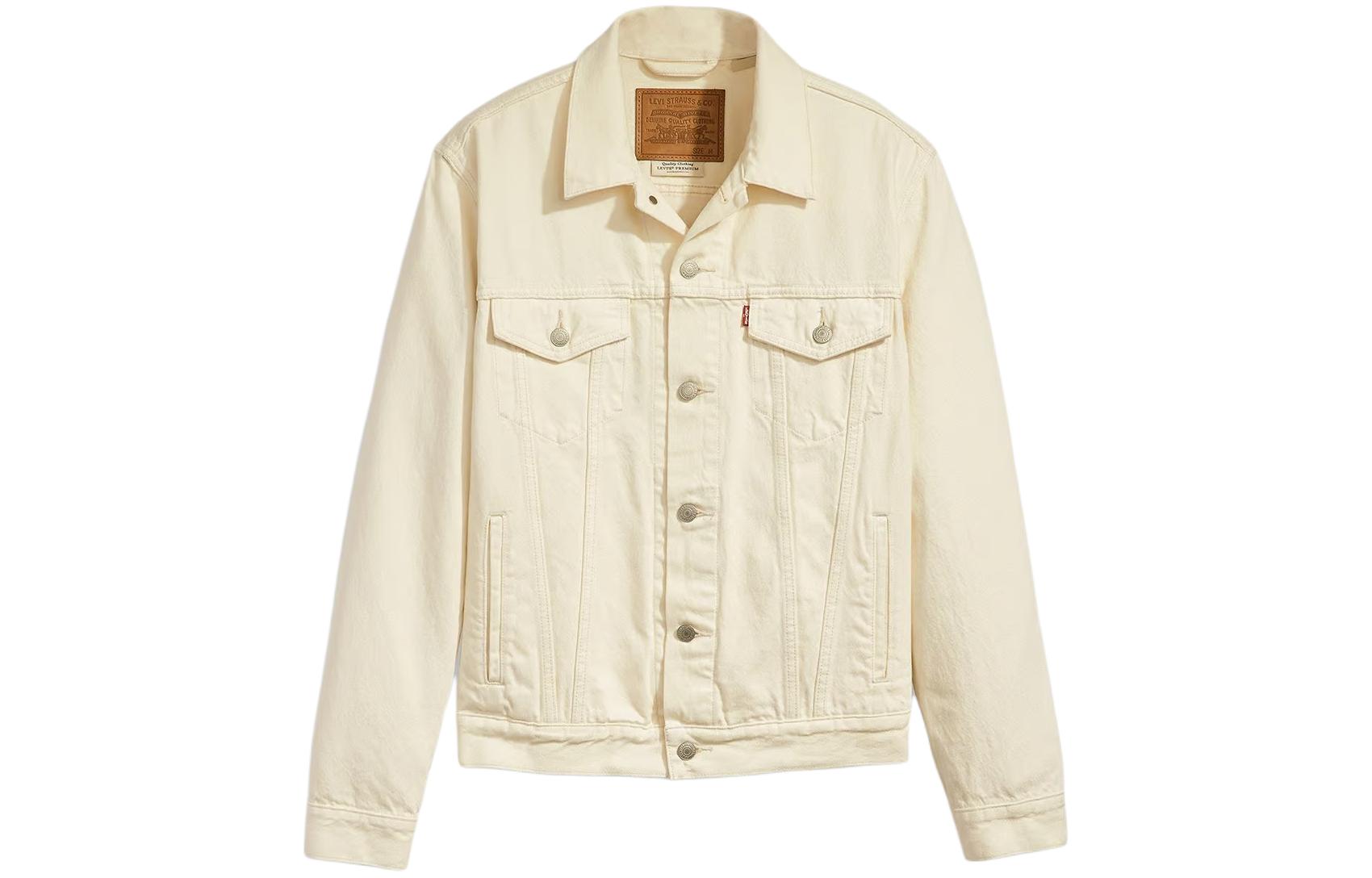 Levi's White Trucker Jacket Slim Fit Long Sleeve Denim Outerwear 72334-0433