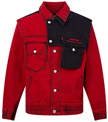 Levi's x Feng Chen Wang Jaket Denim Merah Asimetris Multi-saku A1053-0000 Buy Levi's x Feng Chen Wang Jaket Denim Merah Asimetris Multi-saku A1053-0000