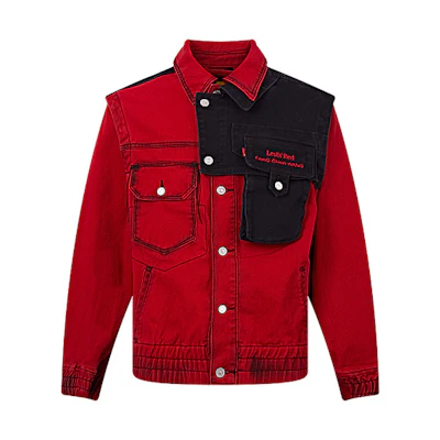 Levi's Feng Chen Wang Red Asymmetric Multi-pocket Denim Jacket A1053-0000