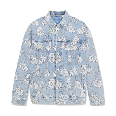 Levi's Gundam SS24 Colorblock Anime Print Denim Jacket Light Blue () A7410-0000