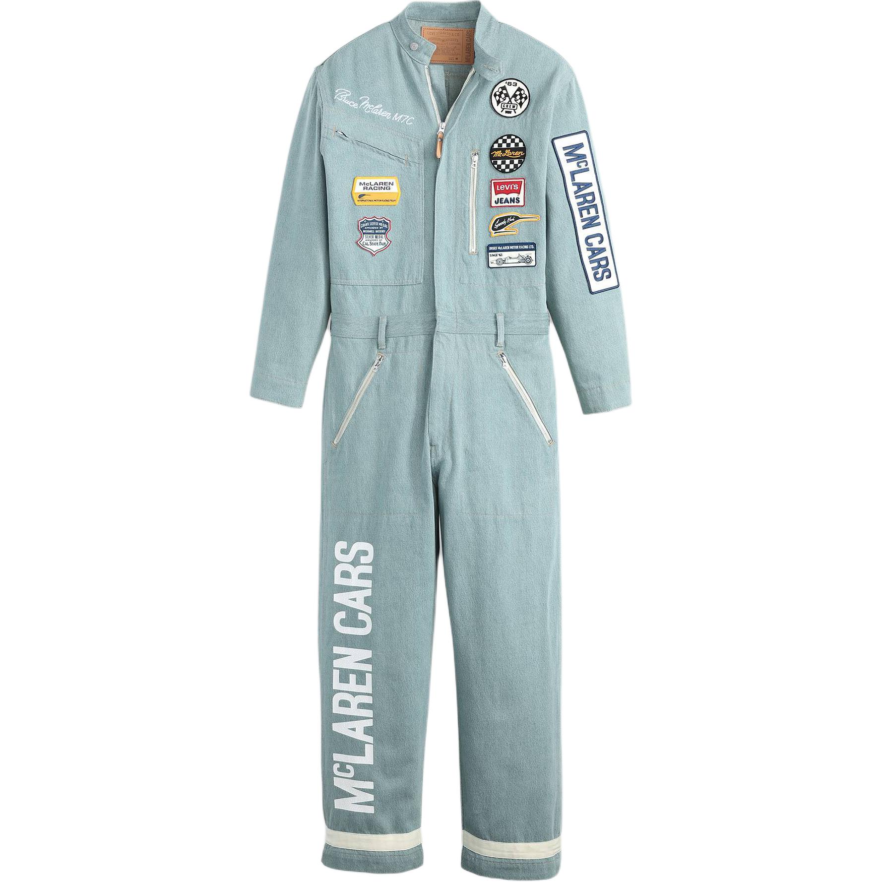 Order Levi''s x McLaren Racing Jaket Balap Unisex SS24 Bordir Zip-Up Biru Terang. A8995-0000