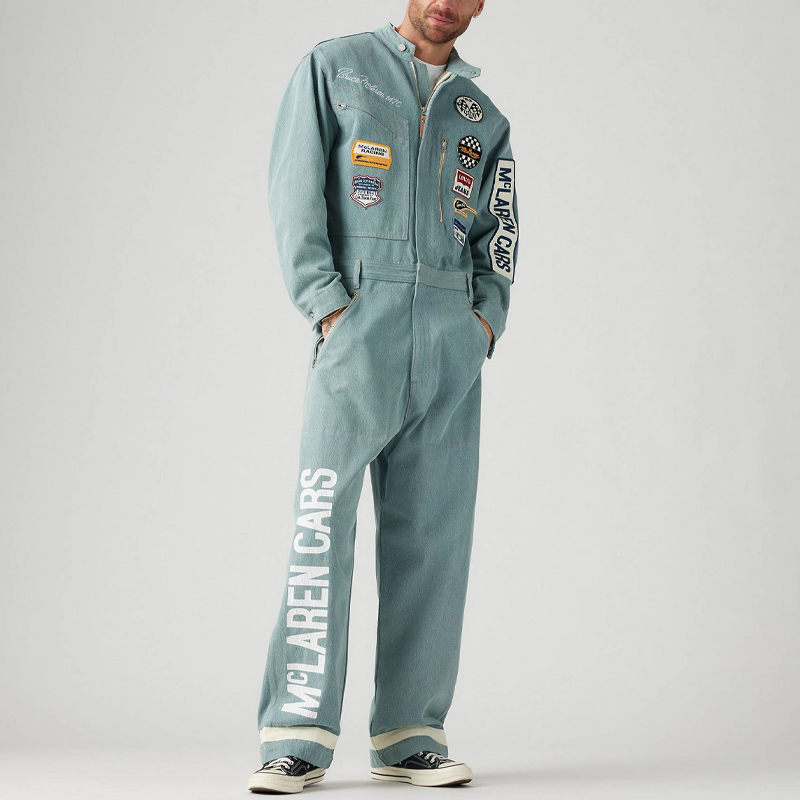 Details for Levi''s x McLaren Racing Jaket Balap Unisex SS24 Bordir Zip-Up Biru Terang. A8995-0000