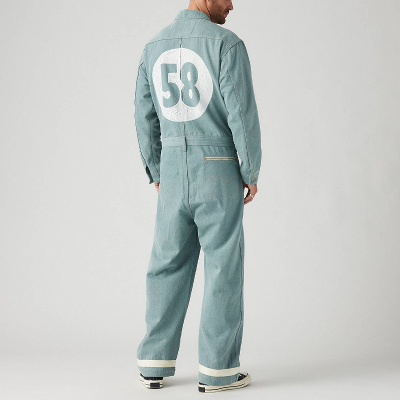 Cheap Levi''s x McLaren Racing Jaket Balap Unisex SS24 Bordir Zip-Up Biru Terang. A8995-0000