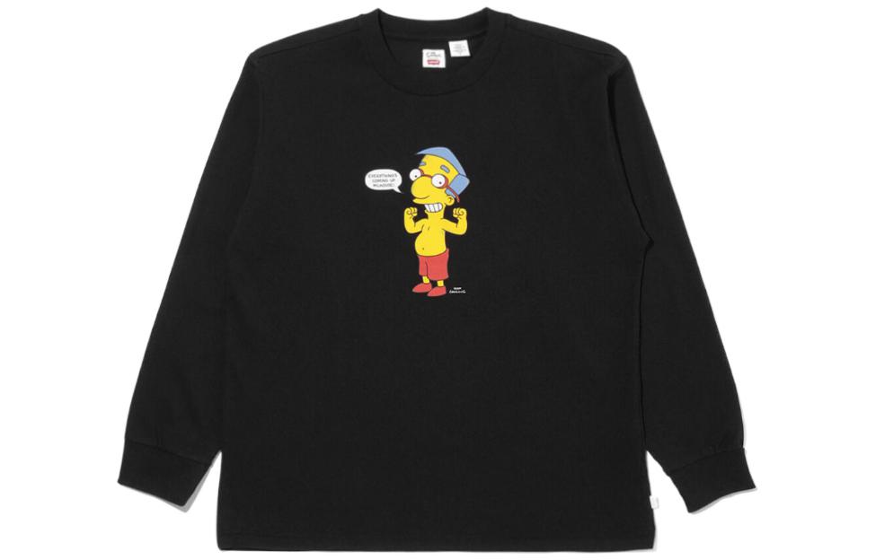 Levi's x The Simpsons Collab Cartoon Print Crewneck Sweatshirt Men’s Black A2057-0000