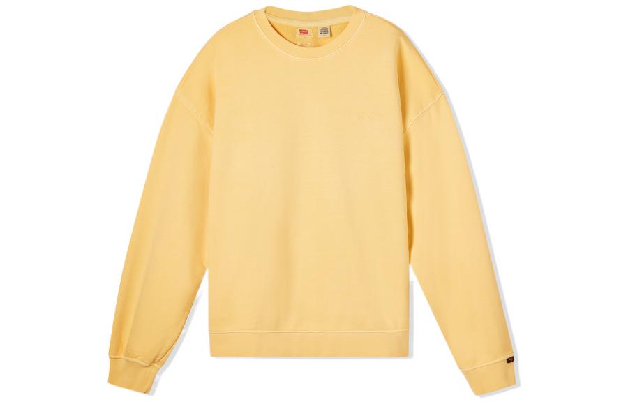 Levi's Yellow Solid Color Crewneck Long-Sleeve Sweatshirt A0717-0022