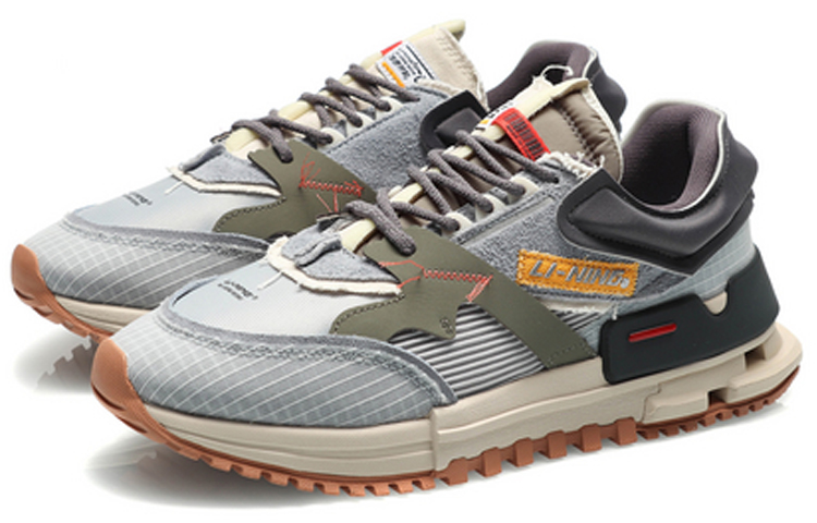 Lookbook Li-Ning 001 Clásico Casual Gris Verde Azul AGCQ271-3