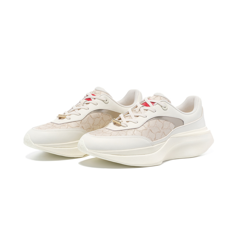 Order LI-NING 1990 玄渦 輕量高回彈 減震耐磨 低筒 跑步鞋 男款 米白金