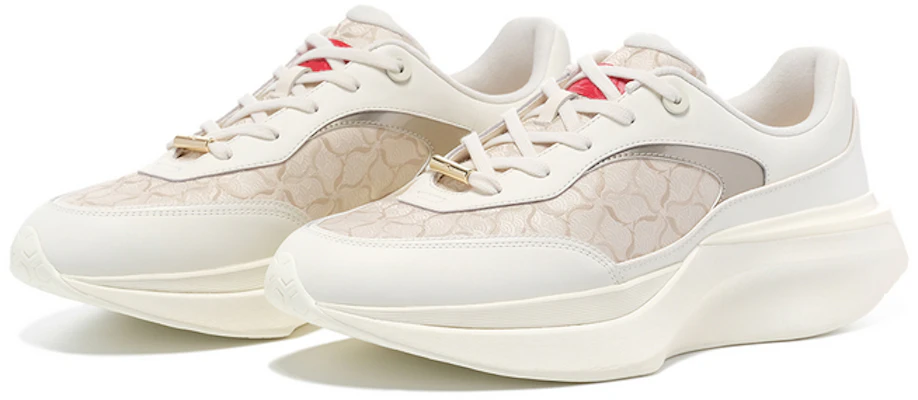 LI-NING 1990 玄渦 輕量高回彈 減震耐磨 低筒 跑步鞋 男款 米白金 Order LI-NING 1990 玄渦 輕量高回彈 減震耐磨 低筒 跑步鞋 男款 米白金