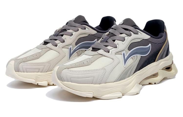 Lookbook LiNing李寧 1990 減震防滑耐磨 低幫 運動休閒鞋 男款 白灰色