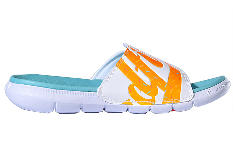 Order Li-Ning 1 Badfive Basketbal Slides ''Blauw Multi'' ABTR007-1