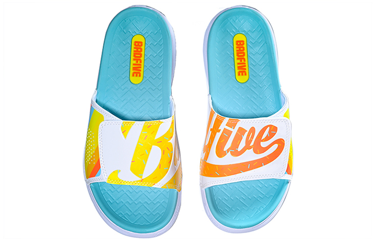 Shop Li-Ning 1 Badfive Basketbal Slides ''Blauw Multi'' ABTR007-1
