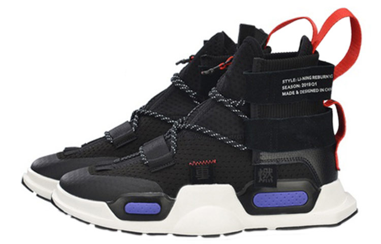 Lookbook LiNing李寧 重燃 2019紐約時裝周走秀 減震平衡防滑 高幫 復古籃球鞋 黑色