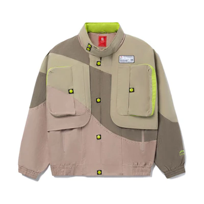 Li-Ning 21FW Unisex Casual Sports High-Collar Khaki Windbreaker Jacket AFDR699-3