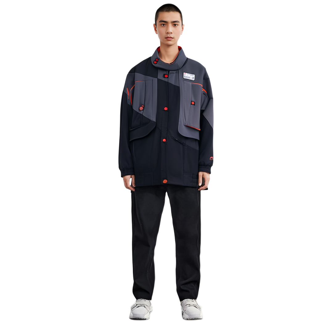 Cheap Li-Ning 21FW Wuchuang Contrast Color Sports Jacket Unisex - Cold Ebony Black AFDR699-1