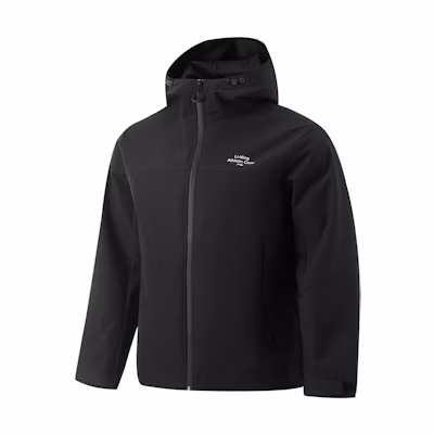 Li-Ning 3-in-1 Hooded Waterproof Windproof Jacket Black for Men AWBU067-2