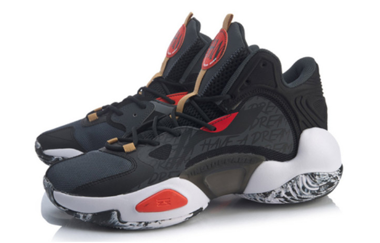 Lookbook 李宁 空袭6 V2 減震防滑耐磨 中幫 籃球鞋 黑紅