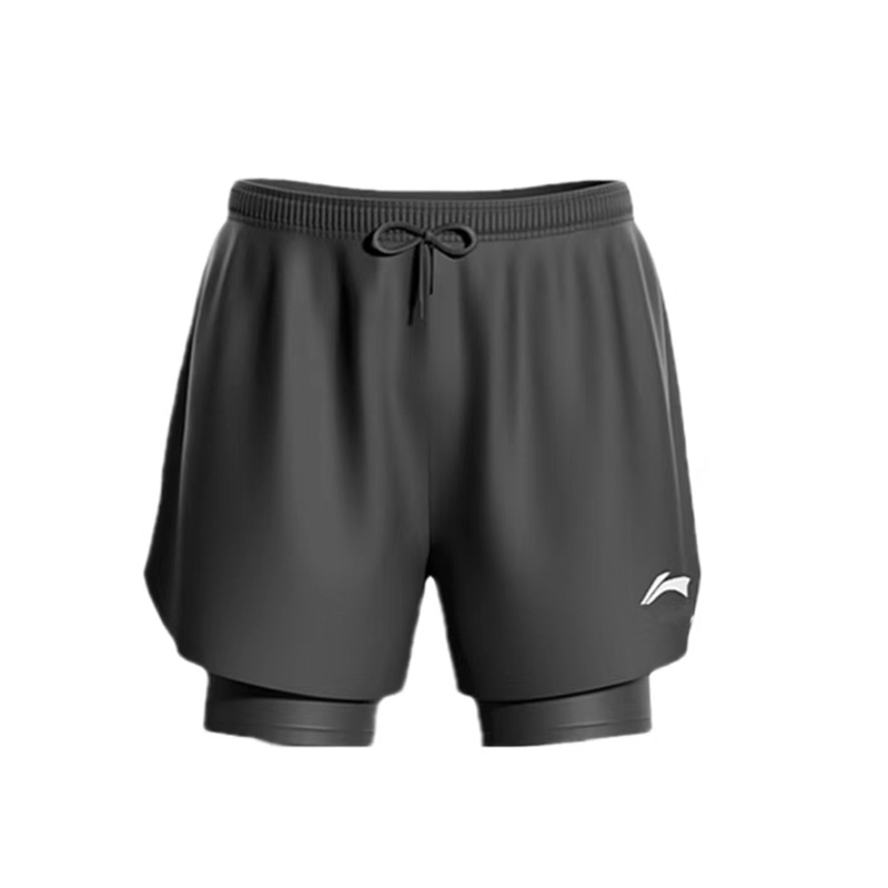 Li-Ning  2-in-1 Quick-Dry Running Shorts Gym Fitness Summer Swim Trunks. LSKT618BLACK athletic shorts