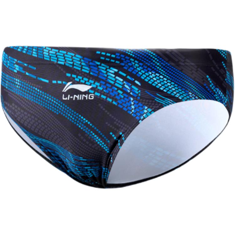 Li-Ning  Black Blue Breathable Quick-Dry Logo Swim Briefs LSKV387-1