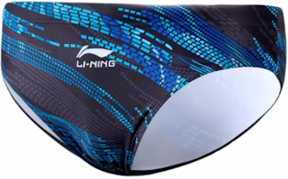 Li-Ning Black Blue Breathable Quick-Dry Logo Swim Briefs LSKV387-1 Li-Ning Black Blue Breathable Quick-Dry Logo Swim Briefs LSKV387-1