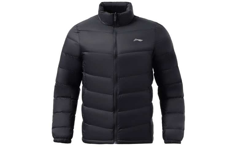 Li-Ning  Black Down Jacket with Logo Print for Training & Fitness AYMR145-1