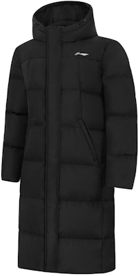 Li-Ning Black Hooded Down Jacket with Fleece Lining AYMT199-1 Order Li-Ning Black Hooded Down Jacket with Fleece Lining AYMT199-1