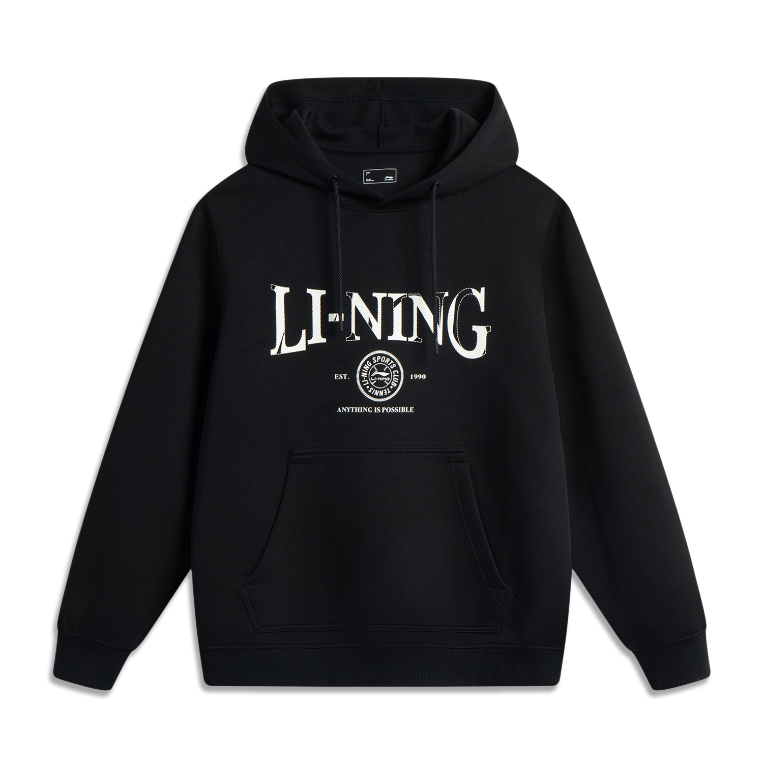 Li-Ning  Black Hoodie - Soft, Breathable, Comfortable, Casual Sportswear. AWDV563-4