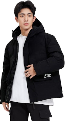 李寧 黑色長袖寬鬆版羽絨外套 附標籤 - 籃球系列 AYMS131-1 Lookbook 李寧 黑色長袖寬鬆版羽絨外套 附標籤 - 籃球系列 AYMS131-1