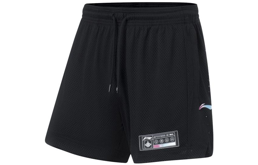 Li-Ning  Lightweight Quick-Dry Printed Basketball Shorts - Black. AAPT037-3