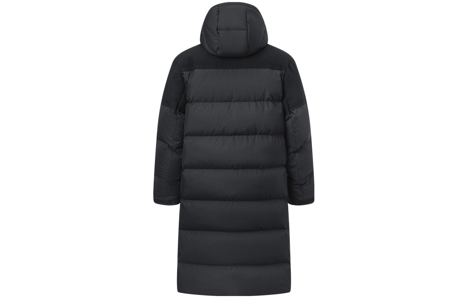 Lookbook Li-Ning Jaket Puffer Longgar Hitam - Seri Gaya Hidup Olahraga. AYMT069-1