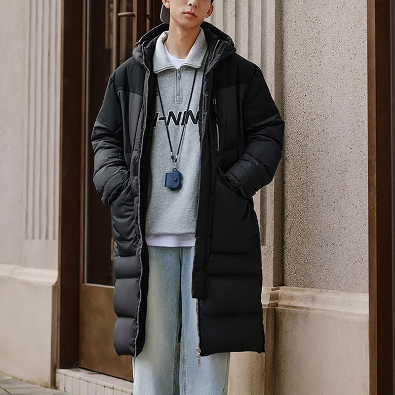 Shop Li-Ning Jaket Puffer Longgar Hitam - Seri Gaya Hidup Olahraga. AYMT069-1