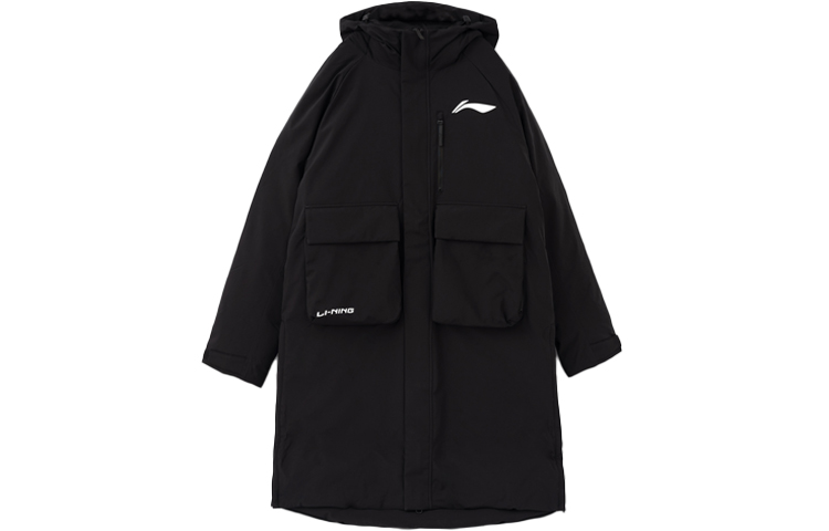 Lookbook 리닝 프로 농구 로고 후드 다운 재킷 - 블랙 AYMS121-1