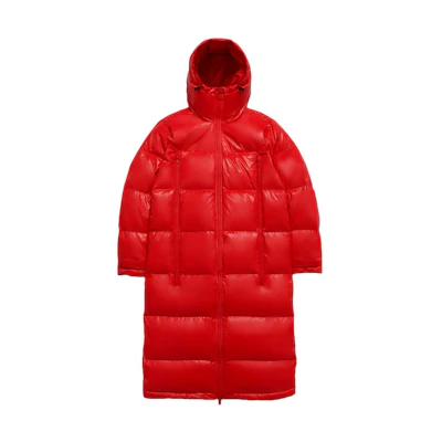Li-Ning Red Puffer Jacket with Chinese Character Print Back. AYMN201-1