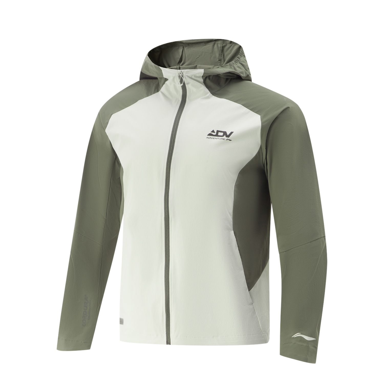 Li-Ning  Running Series Patchwork Zipper Hoodie Jacket - White Birch/Army Green AFYV001-4