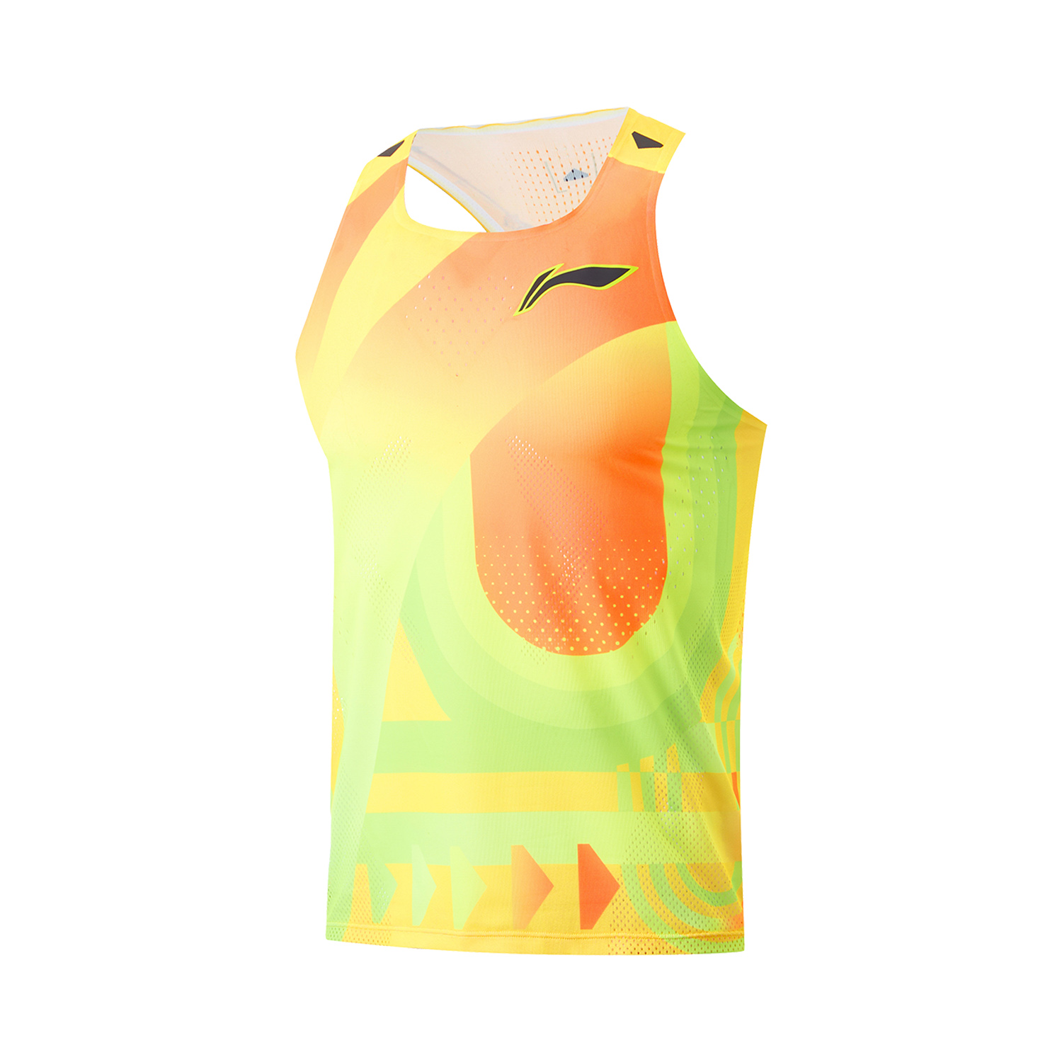 Li-Ning  Running Tank - Quick-Dry, Neon Mango/Orange/Lime Green. AAYU009-4