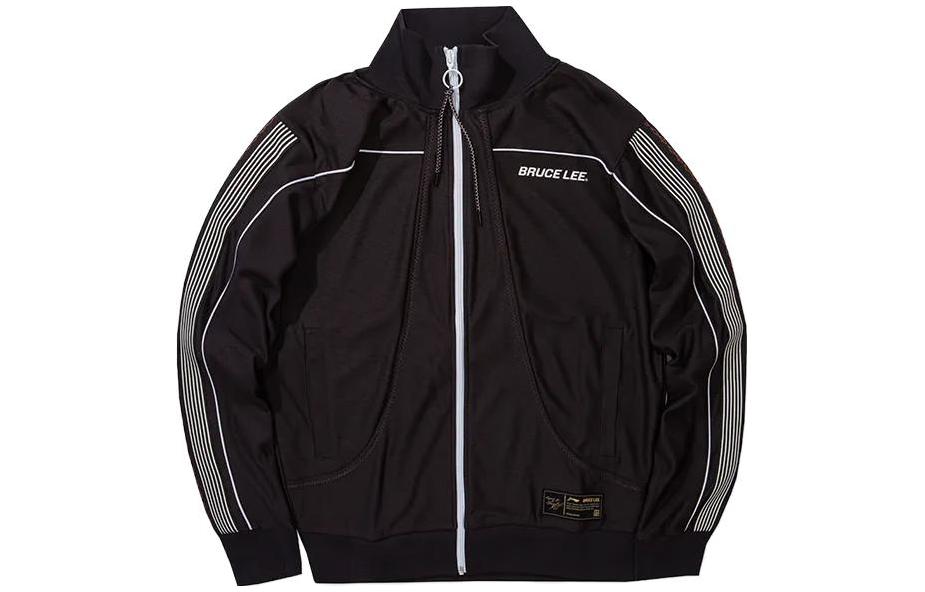 Order リーニン ソリッドストライププリントジャケット ブラック AFDR985-3