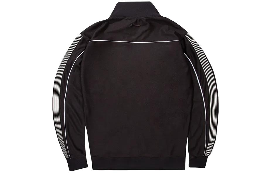 Lookbook リーニン ソリッドストライププリントジャケット ブラック AFDR985-3