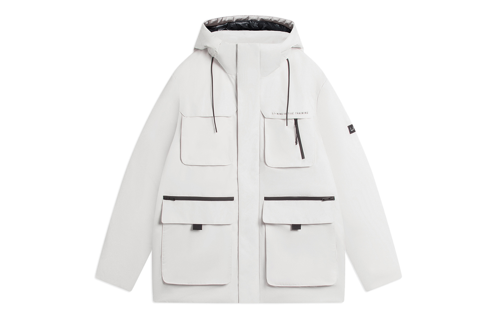 Order Chaqueta Li-Ning Invierno Multi-Bolsillos con Capucha Desmontable - Blanco Champagne AYMS311-1