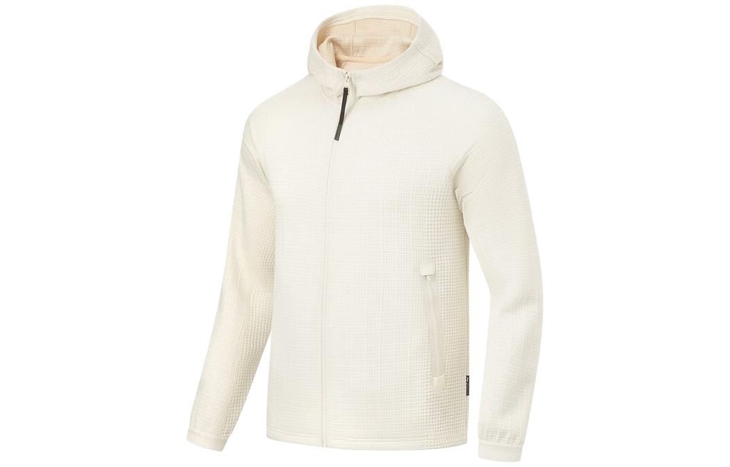 Li-Ning Active Series Functional All-Weather Solid Hoodie Jacket Men’s Off-White AWDT741-2