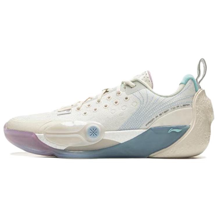 Li-Ning All City 13 Low Basketball Shoes White Blue Mens Full Boom Cushioning ABAV017-1