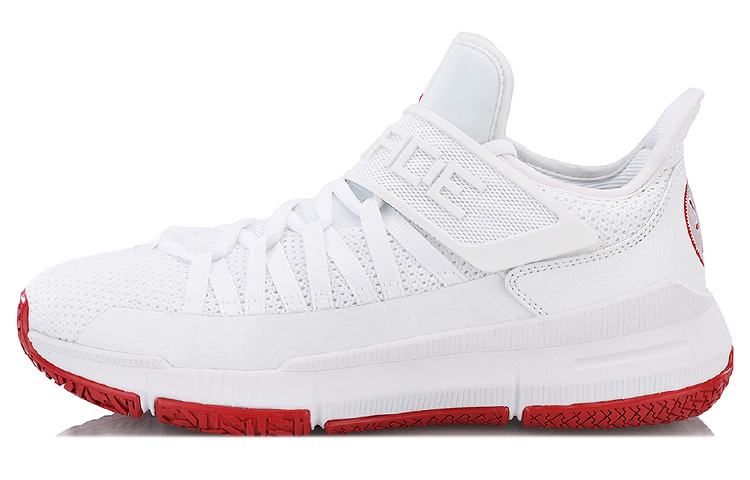 Li-Ning All City Velcro Low Basketball Shoes 'White Red' ABCN017-2