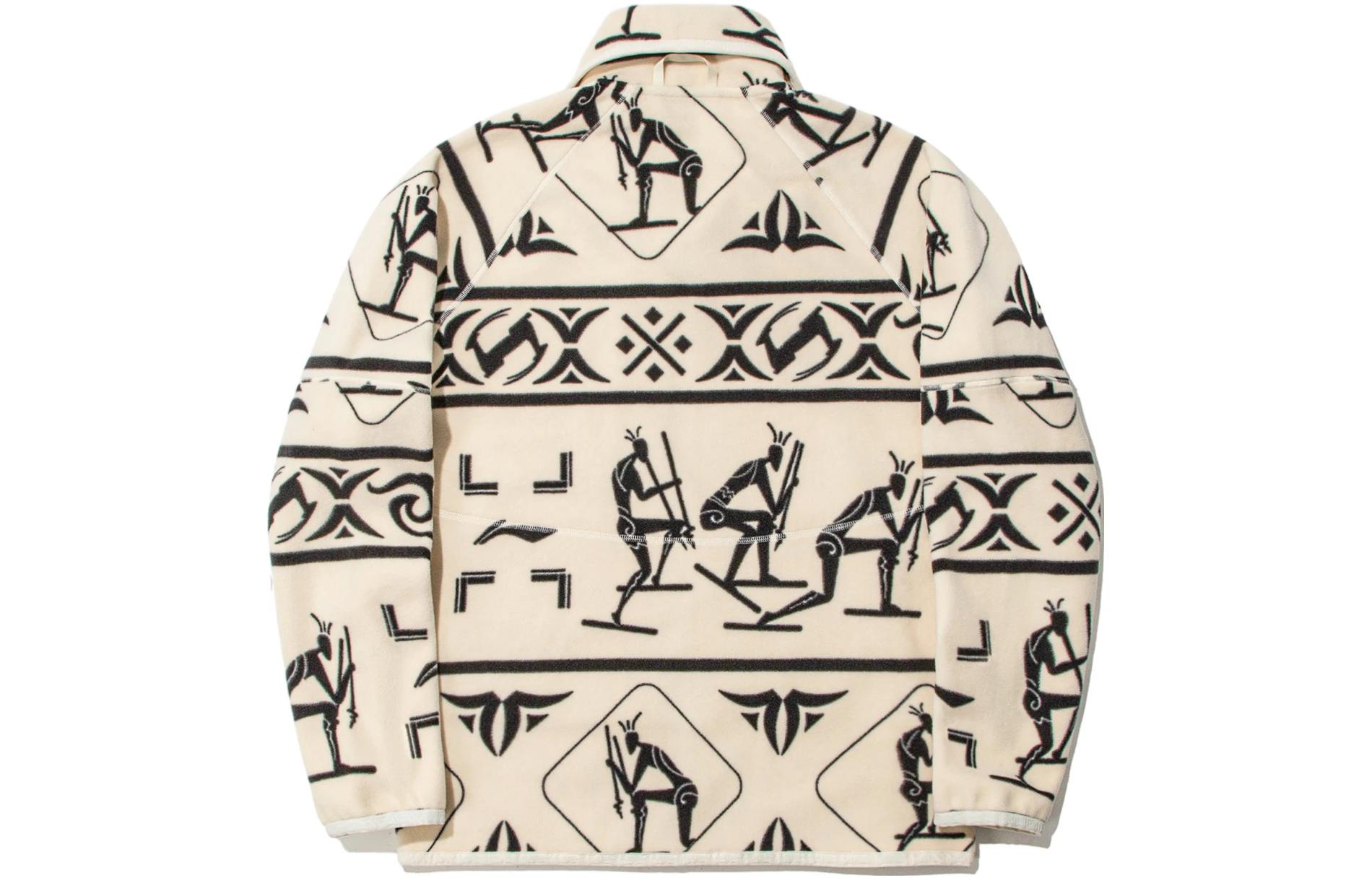 Li-Ning Almaty Petroglyph Fleece Zip Jacket Unisex Pale Yellow Full Print AWDT711-1 圖 3