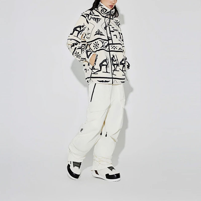 Li-Ning Almaty Petroglyph Fleece Zip Jacket Unisex Pale Yellow Full Print AWDT711-1 圖 4