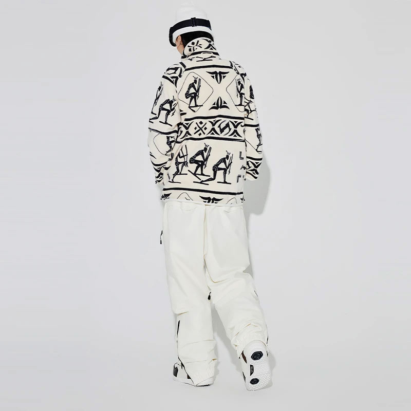 Li-Ning Almaty Petroglyph Fleece Zip Jacket Unisex Pale Yellow Full Print AWDT711-1 圖 5