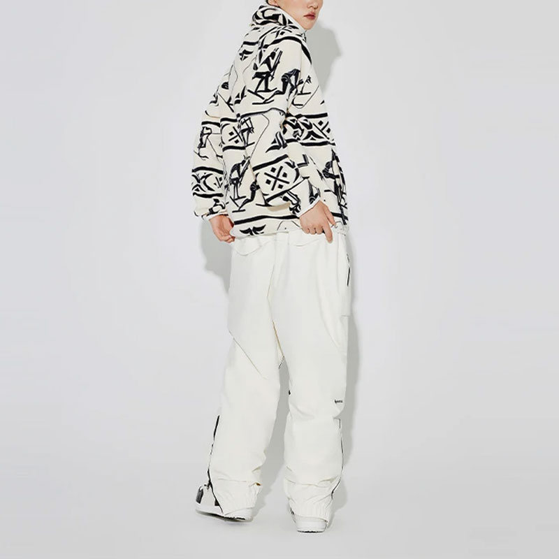 Li-Ning Almaty Petroglyph Fleece Zip Jacket Unisex Pale Yellow Full Print AWDT711-1 圖 6