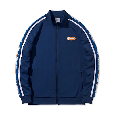 Li-Ning Alphabet Print Stand Collar Jacket Navy Blue Unisex Casual Style AWDQ368-10