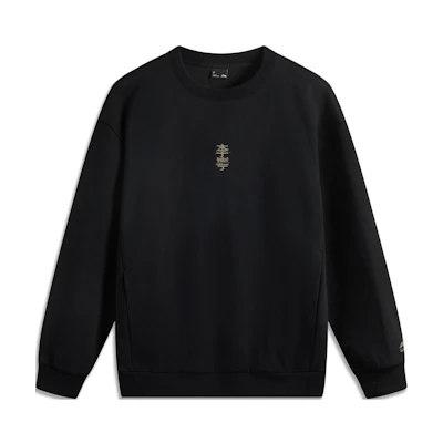 Li-Ning Antibacterial Fleece Crewneck Sweatshirt Black Unisex Casual Wear AWDUC85-5