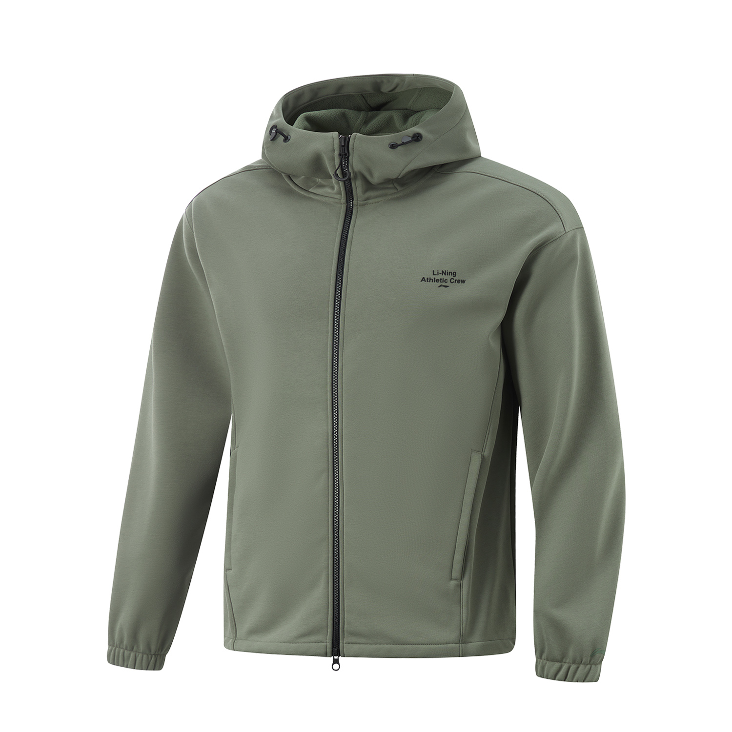 Li-Ning Antibacterial Hooded Jacket - Anti-Static, Warm, Breathable, Green AWDU993-2