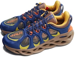 LiNing李寧 2019紐約時裝週展示款 弧ACE 復古拼貼運動跑步鞋 男女同款 藍棕 Lookbook LiNing李寧 2019紐約時裝週展示款 弧ACE 復古拼貼運動跑步鞋 男女同款 藍棕