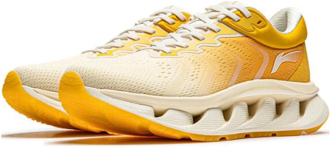 台灣李寧 弧CRC 抗震滑 高筒 跑步鞋 男款 黃白 Lookbook 台灣李寧 弧CRC 抗震滑 高筒 跑步鞋 男款 黃白