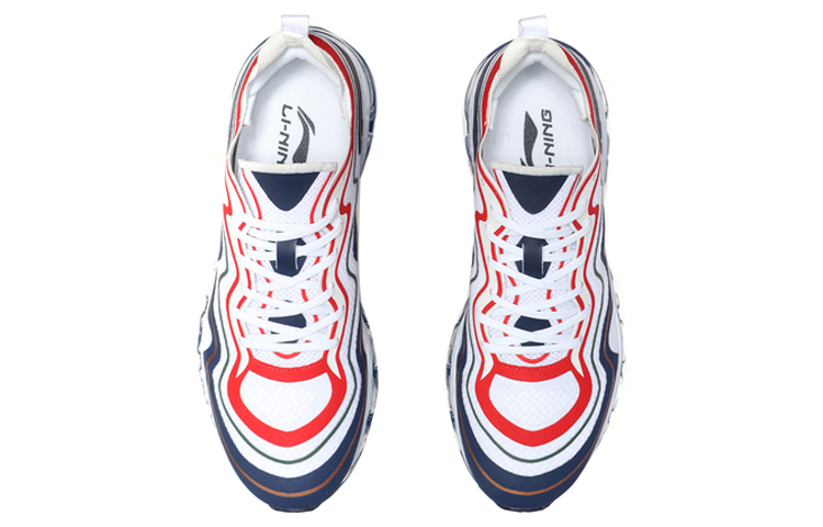 Shop Li-Ning Arc Low Top ''Bianco Blu'' ''Breeze'' Sneakers. ARHP119-3